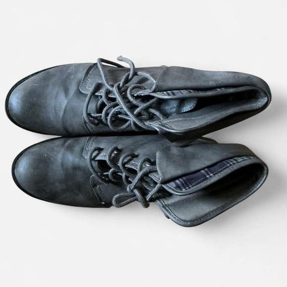 SZ 10 Route 66 Grey leather lace-up ankle boots #ankleboots - Picture 3 of 3